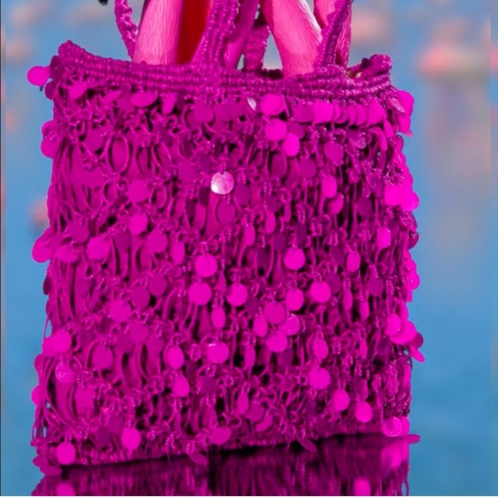 Zara Beaded Fabric Handbag - Picture 7 of 7